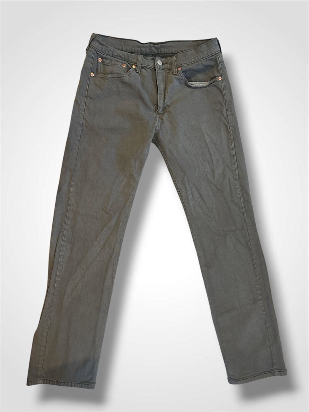 Levi's 505 Regular Fit Straight Leg Jeans Grey Men's Size 32x32